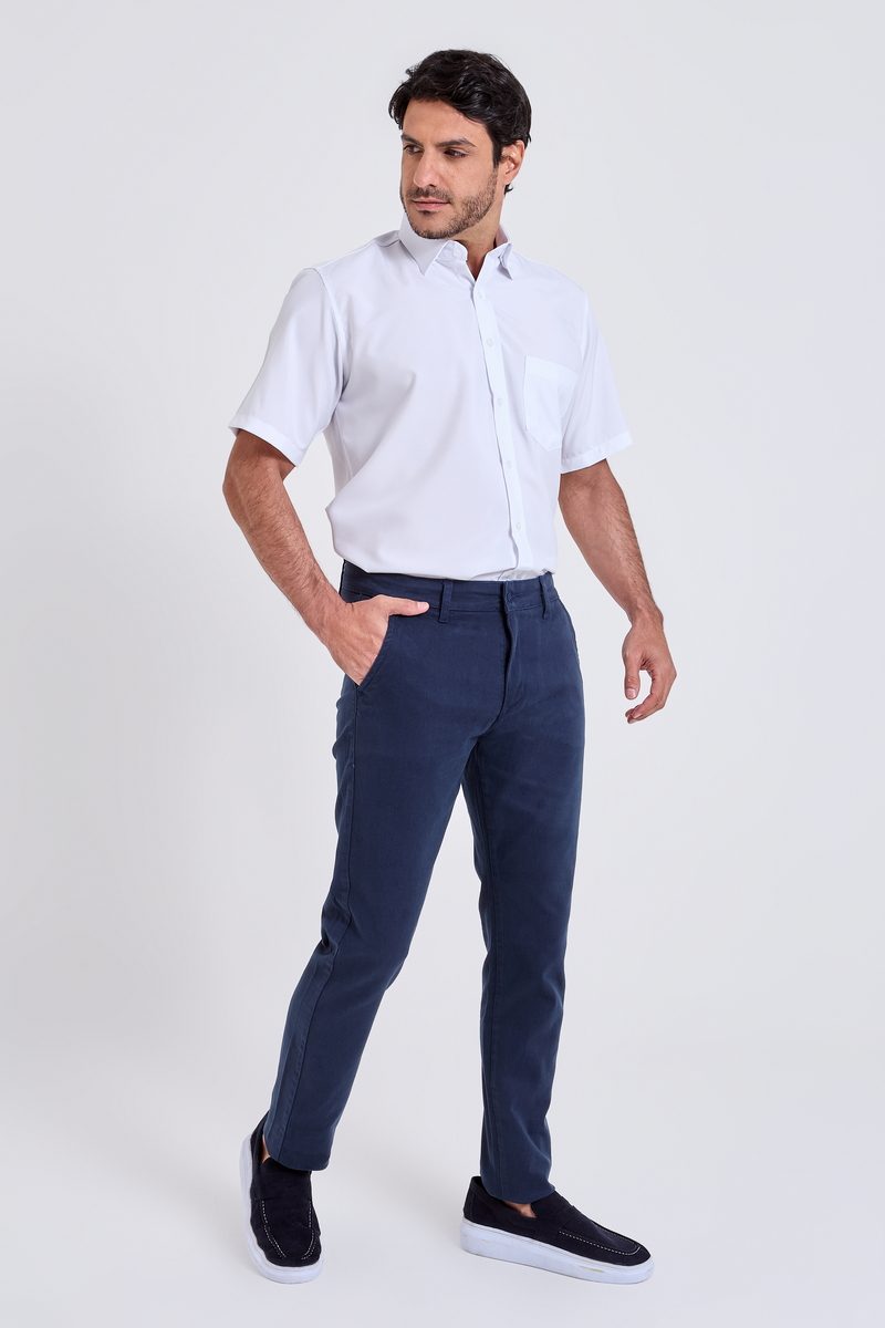 Camisa social masculina manga curta