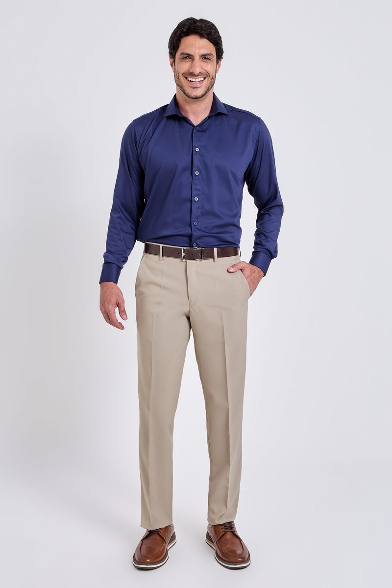 Camisa social masculina azul